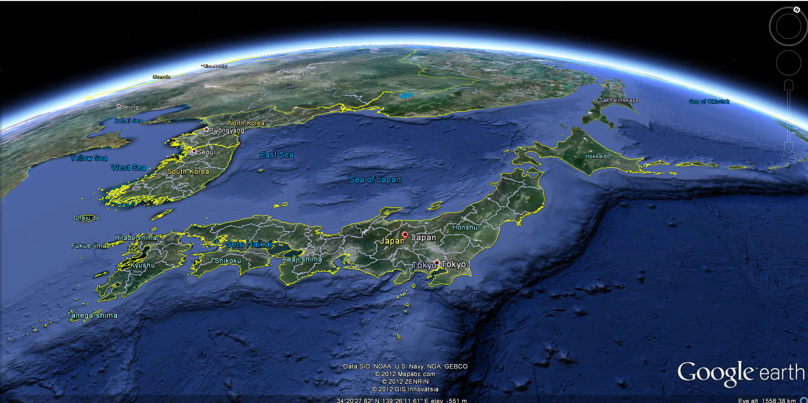 japon terre carte